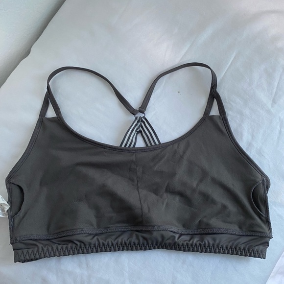 MARIKA Laser Cut Steel Grey Sport Bra Low Impact Yoga Workout Bra Sz XL - Picture 14 of 15